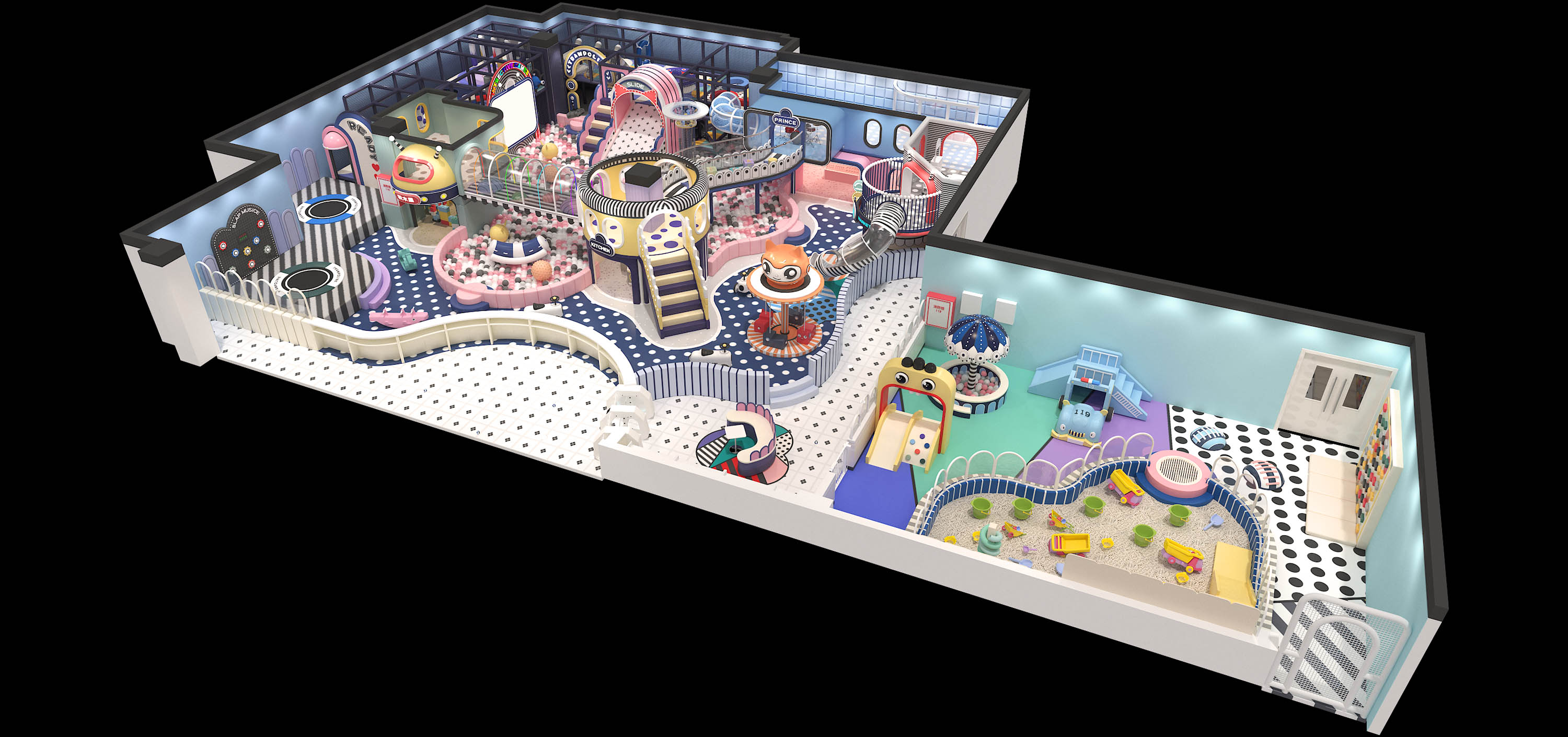 Attractive Indoor Soft Playground Equipment Naughty Castle Paradise For Game Center