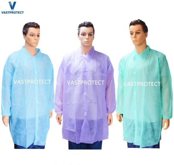 CE Certification Disposable Lab Coat White Blue Green Purple Pink Red Orange