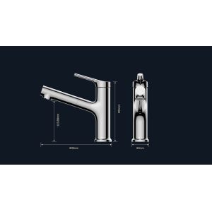 Single Handle Brass Gold Basin Taps With Temperature Display Can Be Pulled