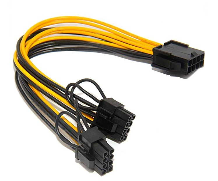 Pci-express Power Adapter Cable Power Y Cable Graphics Card Cable 8pin-2x(6+2pin) Male to Dual 8pin 6+2pin Female Computer