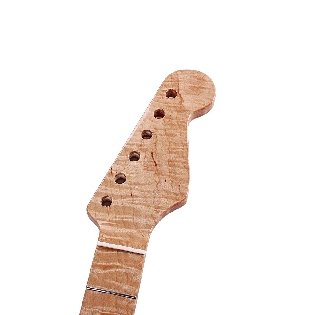 Fender Stratocaster Neck Replacement 21 Frets Maple For ST Electric Guitar Abalone Dots Tiger Flame