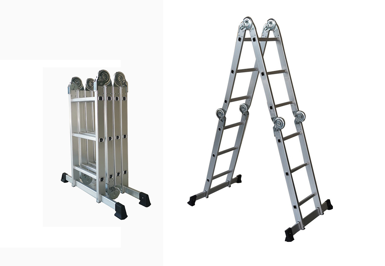 A Form Aluminum Multi Purpose Ladder 4 Folds Aluminum Straight Ladder