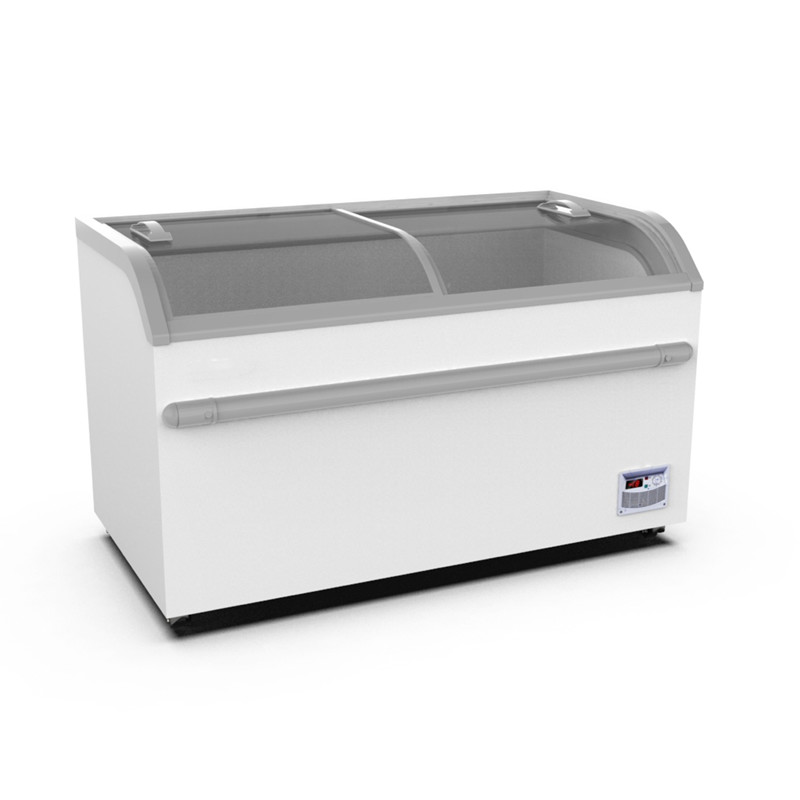 Commercial supermarket deep chest glass top freezer fish display fridge frozen food display freezer