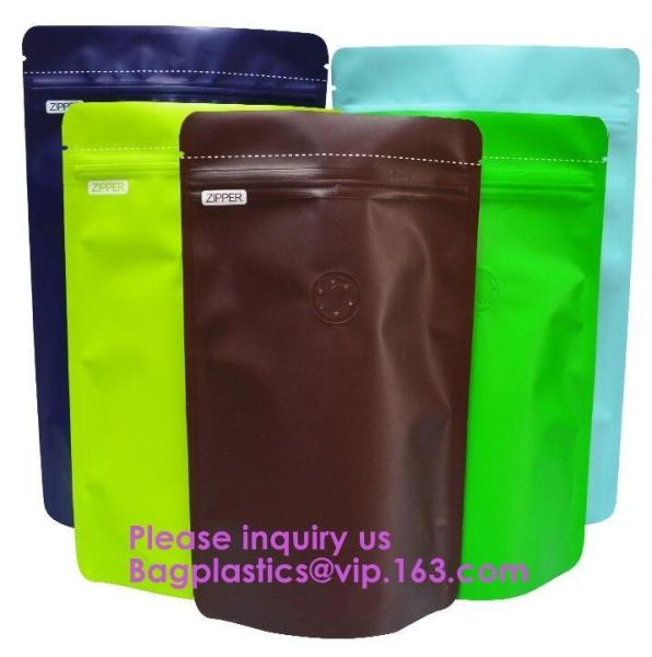 Matt Metalized Flat Bottom Pouch Coffee Beans Bag,Metal Hole PVC Travel Document