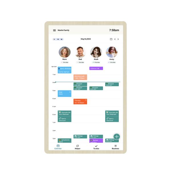 14 Inch RK3576 Incell Touch Screen Smart Calendar Wall Display For Time