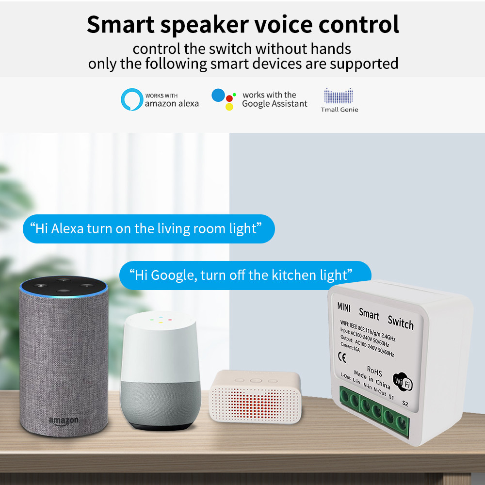 mini Breaker Switch Tuya Smart circuit WIFI Switch Supports Google Home Alexa Voice