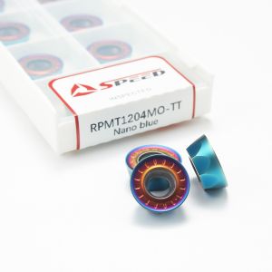 China Precision Round Carbide Milling Inserts With Nano Blue Coating For Milling Applications on sale