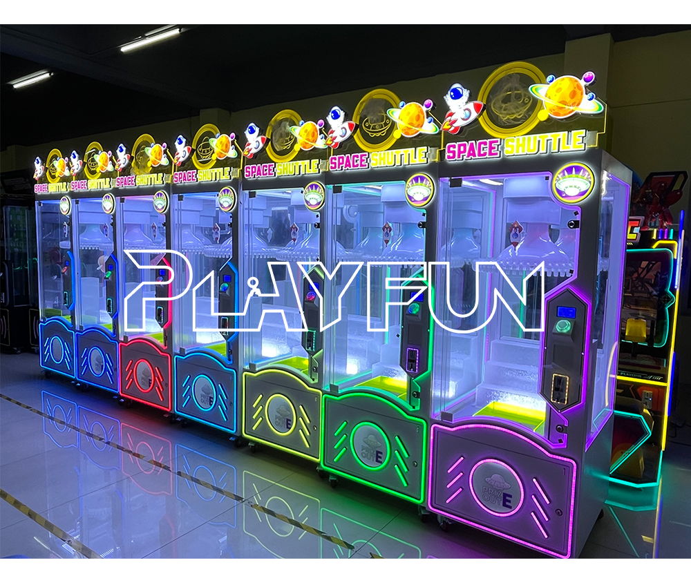 Playfun New 60 Clips Coin Operated Vending Clip Wheel Lucky Clips Space Shuttle Prize Games Machine