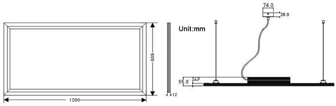 LED Panel Light 600mm IP65 Waterproof