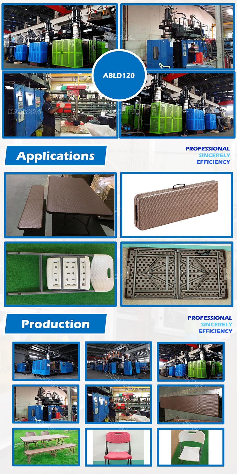 Plastic Foldable Portable Chair with Metal Parts Surface and Backrest Making Blow Molding Machine