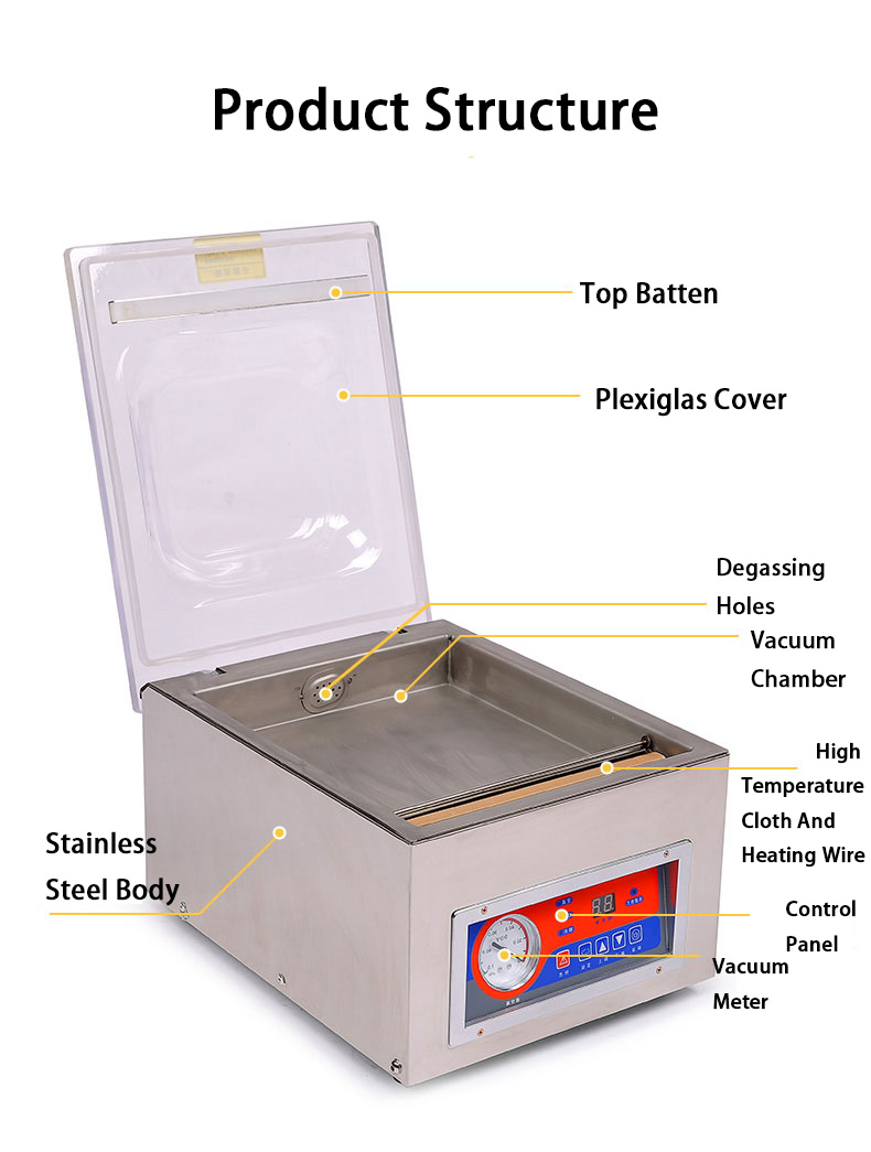DUOQI DZ-260 260c Single Chamber Vacuum Sealer For Rice Storage Plastic Bag