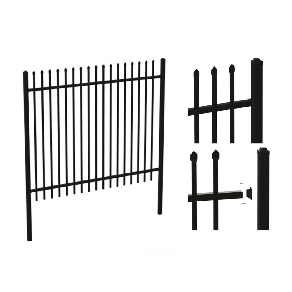 Decorative 8 Wrought Iron Fence Panels Heavy Duty Zinc Galvanized Dipped Stainless Steel Farm