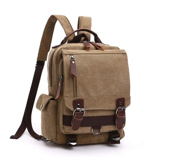 Slim Trendy Travel Backpack School Bag For College Students Vintage Style
