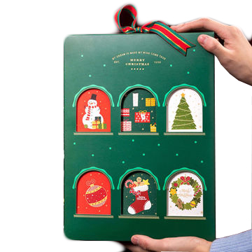 Christmas Custom Empty Candy Advent Calendar Packaging Cuboid Surprise Gift Paper Box