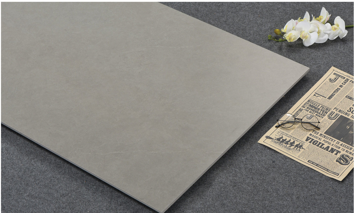 Exterior Floor Gray Modern Tiles 600x1200mm Baby Face Glazed Porcelain Tile For Shopping Mall And Renovation