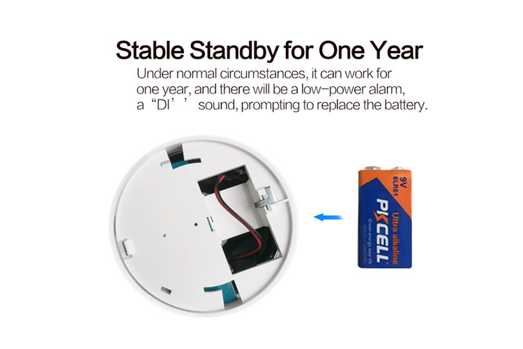 Tuya Photoelectric Sensor Smoke Detector 9V Battery Operated
