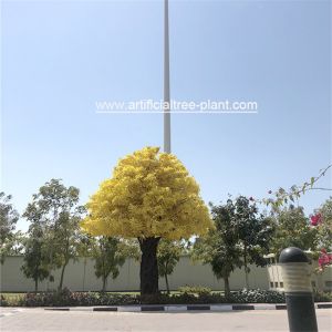 Large Fiberglass Artificial Ginkgo Tree High Temperature Resistance