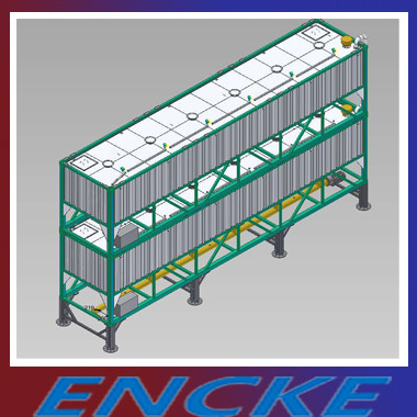 Bulk Cement Storage Horizontal Cement Silo With Dust Collector Capacity 57 M³ +57 M³