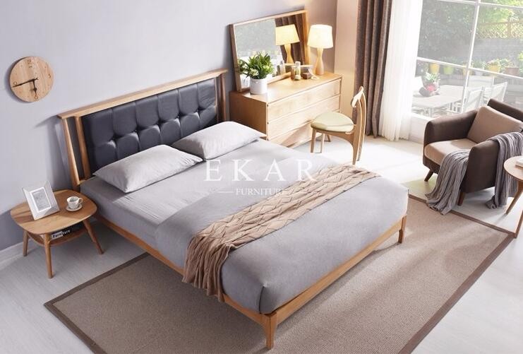 Bed Room Set Modern Adult Loft European Style Wooden Bed