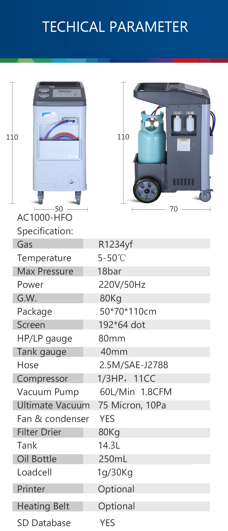 Vehicle Auto Refrigerant Recovery Machine for R1234yf Aircon Recycling Recharging