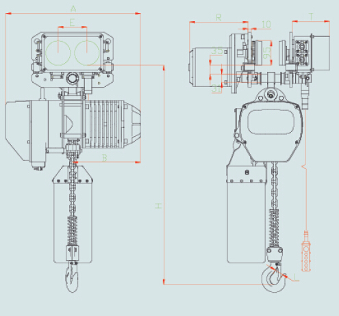 Overhead Electric Chain Hoist Suspended Type , 5 Ton Manual Chain Hoists