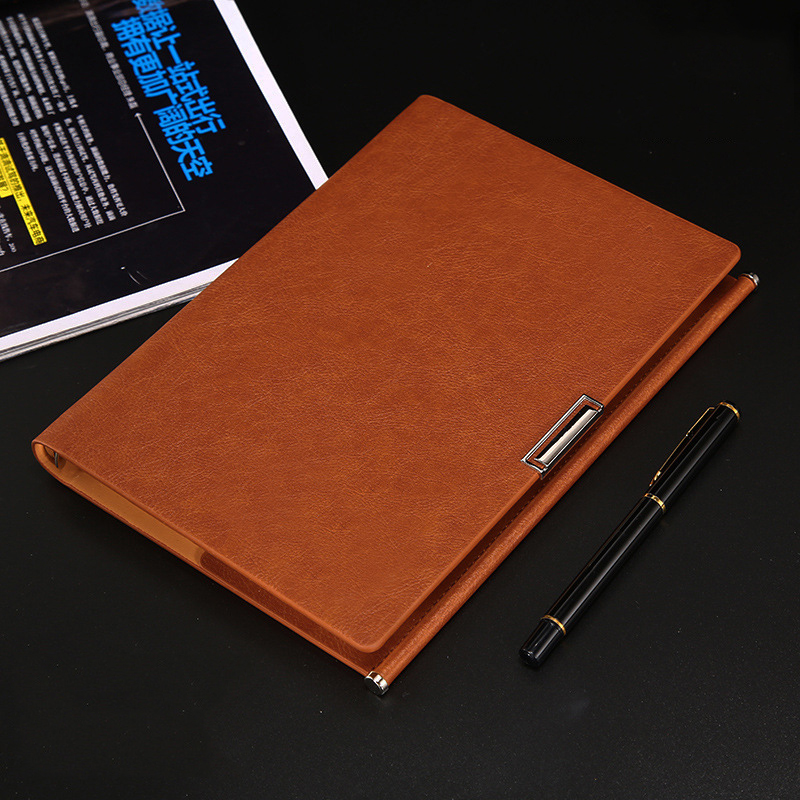 A5 Customized Logo PU Leather Notepad with 100 Sheets Inner Pages and Daily Weekly Monthly Planner