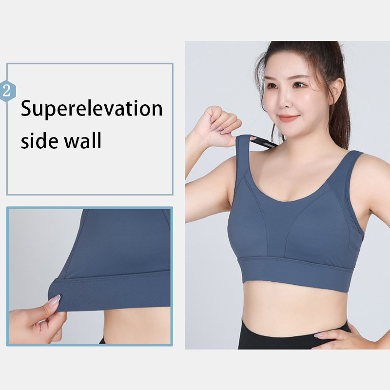Sexy Mesh Plus Size Sports Bra Gathered Nylon Spandex 3 Colors