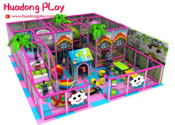 Candy Style Indoor Playground Equipment , Pink Commercial Indoor Play Structures