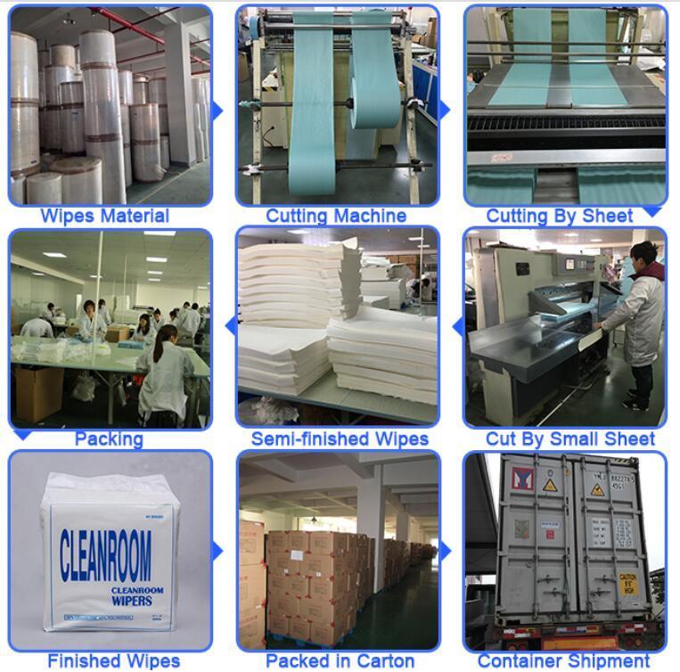 Spunlace Nonwoven Lint Free 55% Cellulose 45% Polyester Cleanroom Paper Wipers