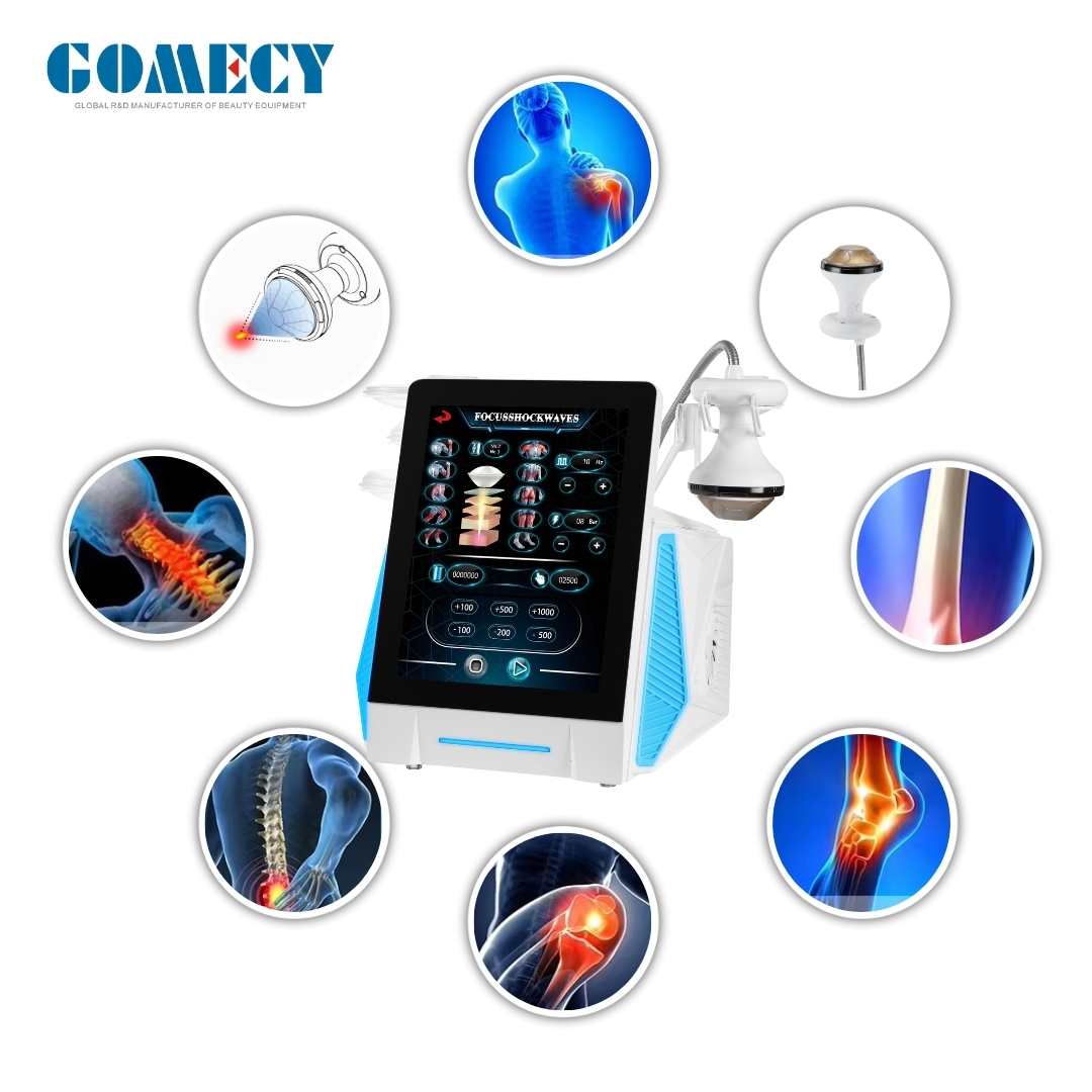 Gomecy 15.6 inches 7 Tips Focus Shockwave Physical Therapy Machine After Sport Injured Recovery