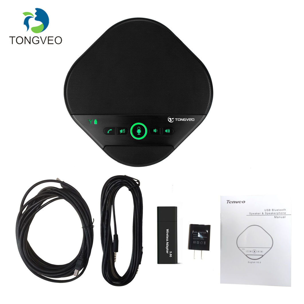 Professional Meeting Table Conference Speakerphone USB Omnidirectional 3.5mm Wireless Microphone