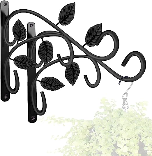 Carbon Steel Wall-Mounted Gardening Bracket Hook for Hanging Baskets and Bird Feeders