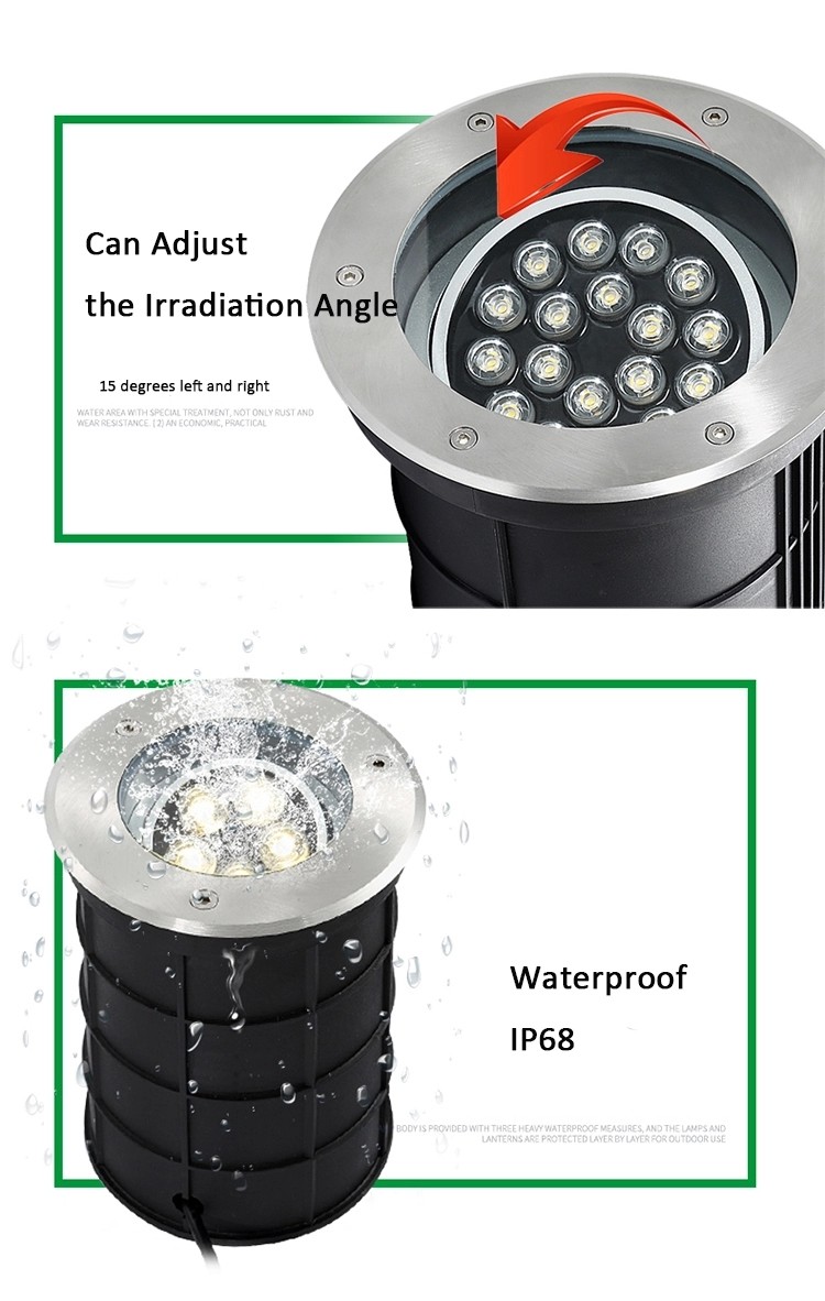 IP68 Outdoor Underwater LED Lights 18W For Ground Garden 2700-6500K CCT