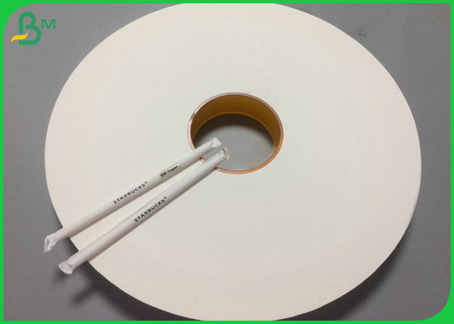 28gr Foodgrade White Single Straw Wrapping Paper 28mm 29mm Virgin Pulp Material 