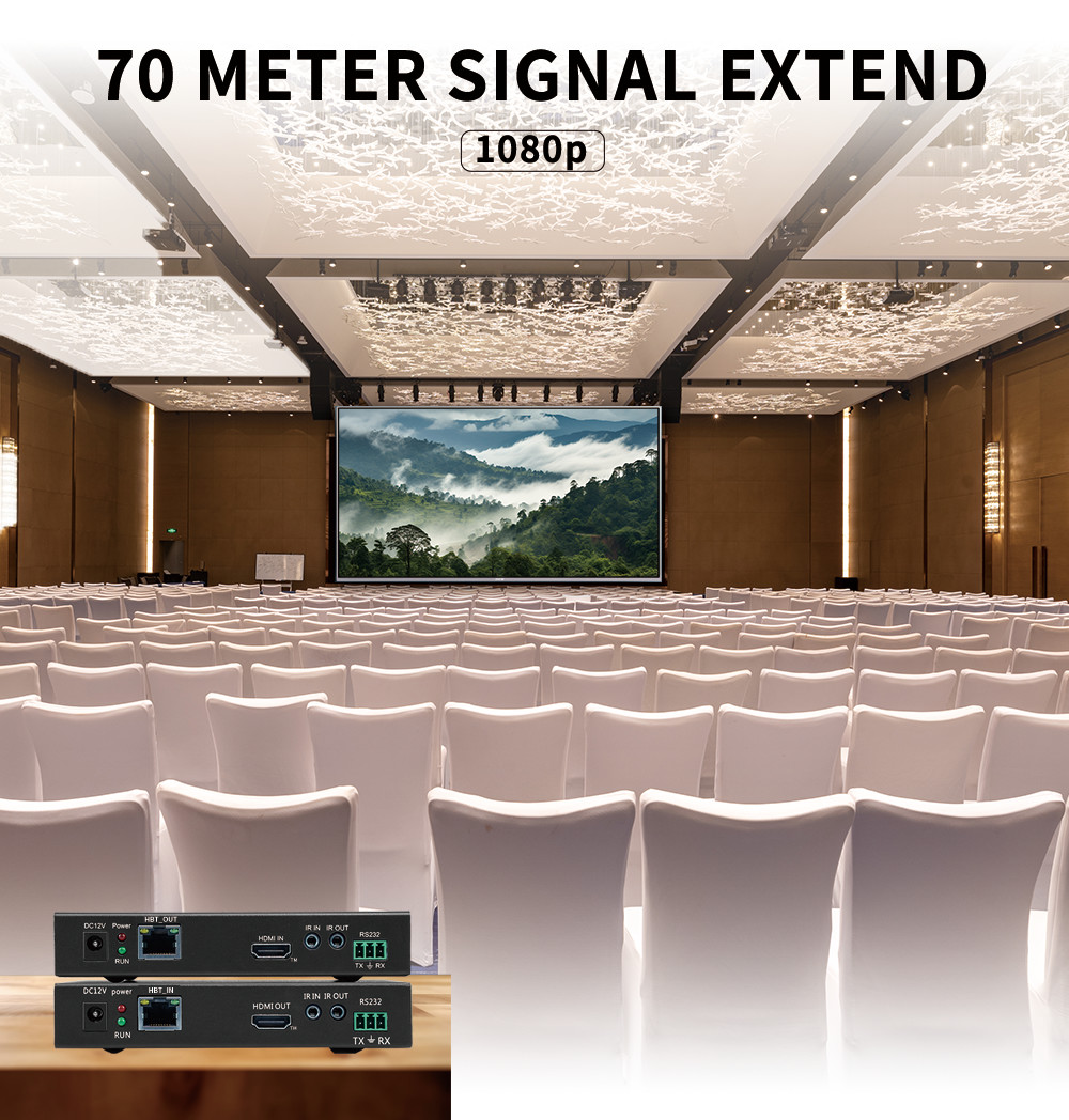 30M 70M 4K HDBT HDMI Extender Single Cat5 Video TV HDMI Monitor Extender Adapter