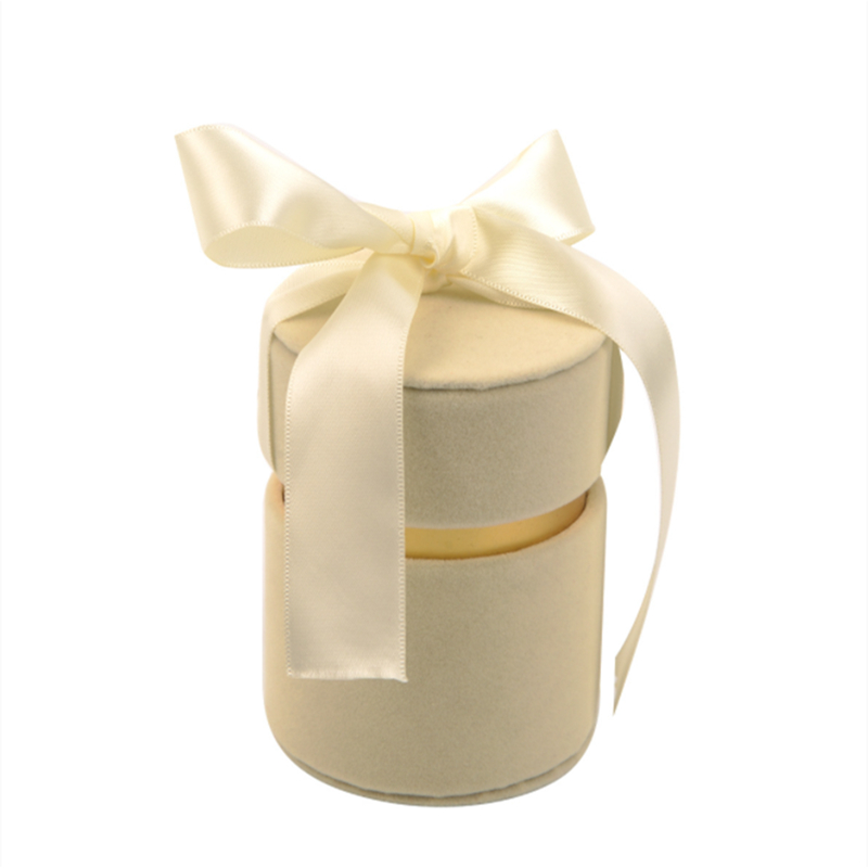 Matte Varnish Surface Finish Round Velvet Gift Box for Wedding Favors and Candied