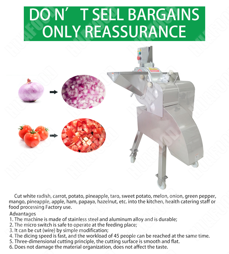 Industrial pineapple dicing and kiwi cubing machine / Commercial carrot cuber machine cube vegetable cutting machine for sale