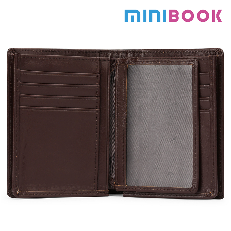 Vintage Men's Business Card Holder Wallet with Open Closure and No Decoration