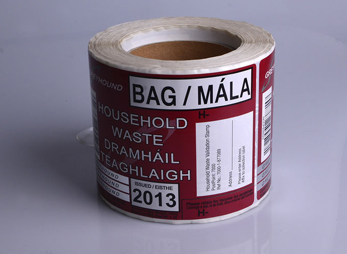 Custom printed adhesive paper silver stamping barcode series code household waste tracking labels