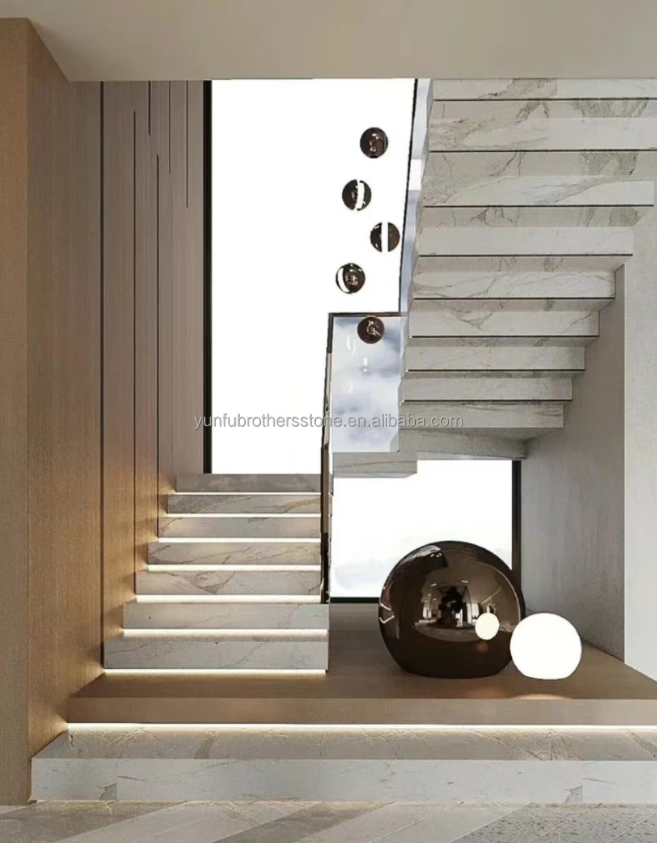 Customized Cut-to-Size Sintered Stone Stairs for Luxury Modern Design in Various Colors