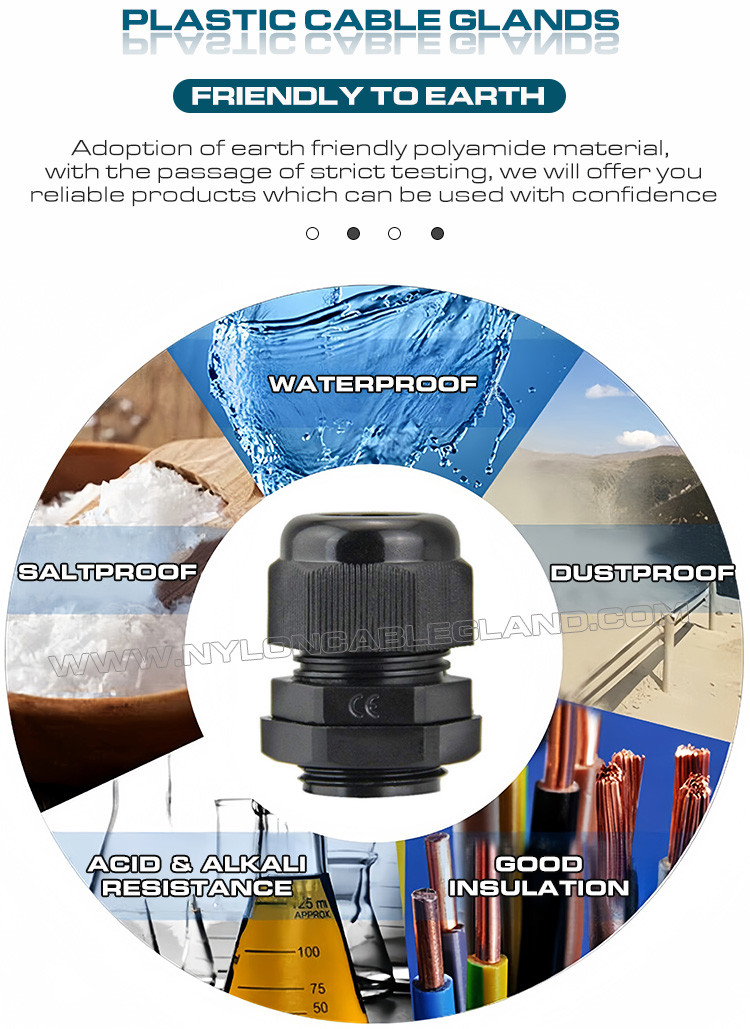 Metric & PG Type Plastic Strain Relief Cord Grips (Strain Relief Fittings) with IP68 Watertight Protection