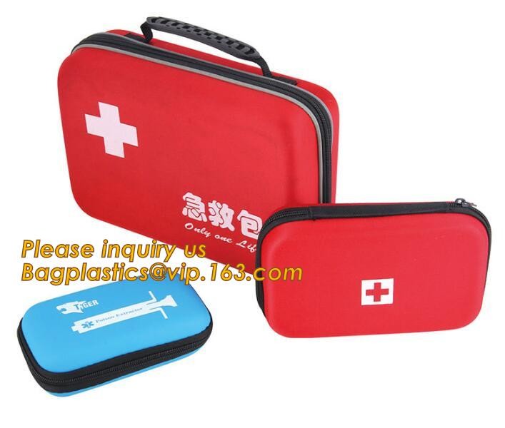 Red pu leather waterproof mini eva first aid kit case,first aid box plastic case carrying case,Medical Multi-functional