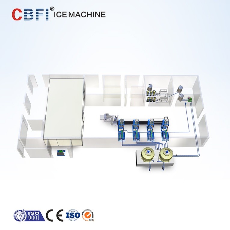 Edible Grade Ice Tube Machine For Cooling Cola And Orange Juice 5000kg Capacity Per Day
