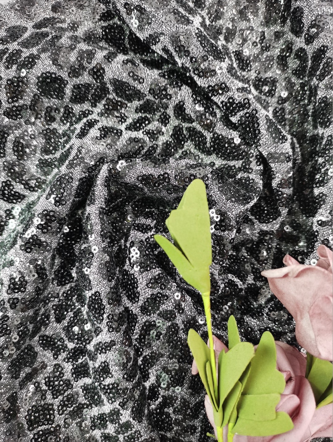 Party Sequin Embroidered Fabric Evening Dress Lace Velvet Sequin Lace Fabric