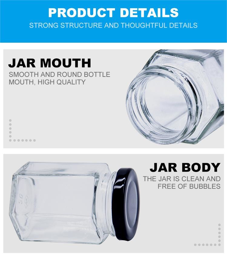High Quality 2Oz 3Oz Transparent Round Clear Glass Honey Jars For Honey With Color Lids