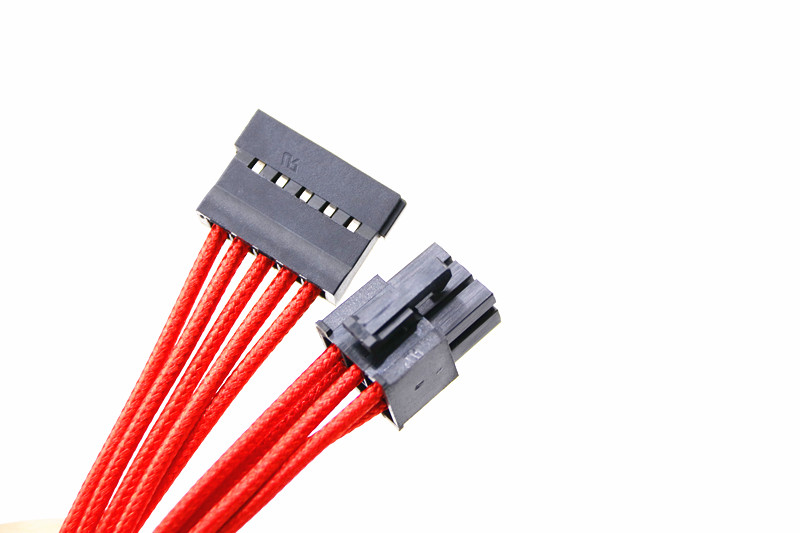 Modular Cable for Power Supply with Extra-Sleeved 24 PIN 8PIN 6PIN 640mm Length Red