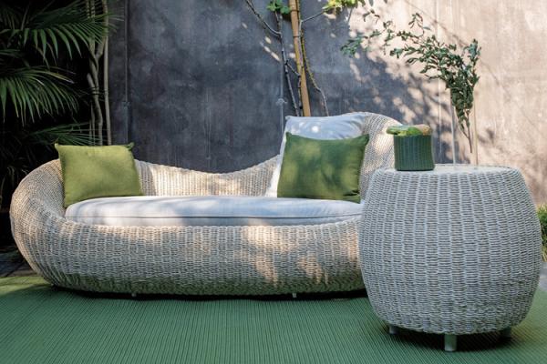 Restaurant Outdoor Light Luxury Ellipse PE Rattan Sofa Set Patio Waterproof