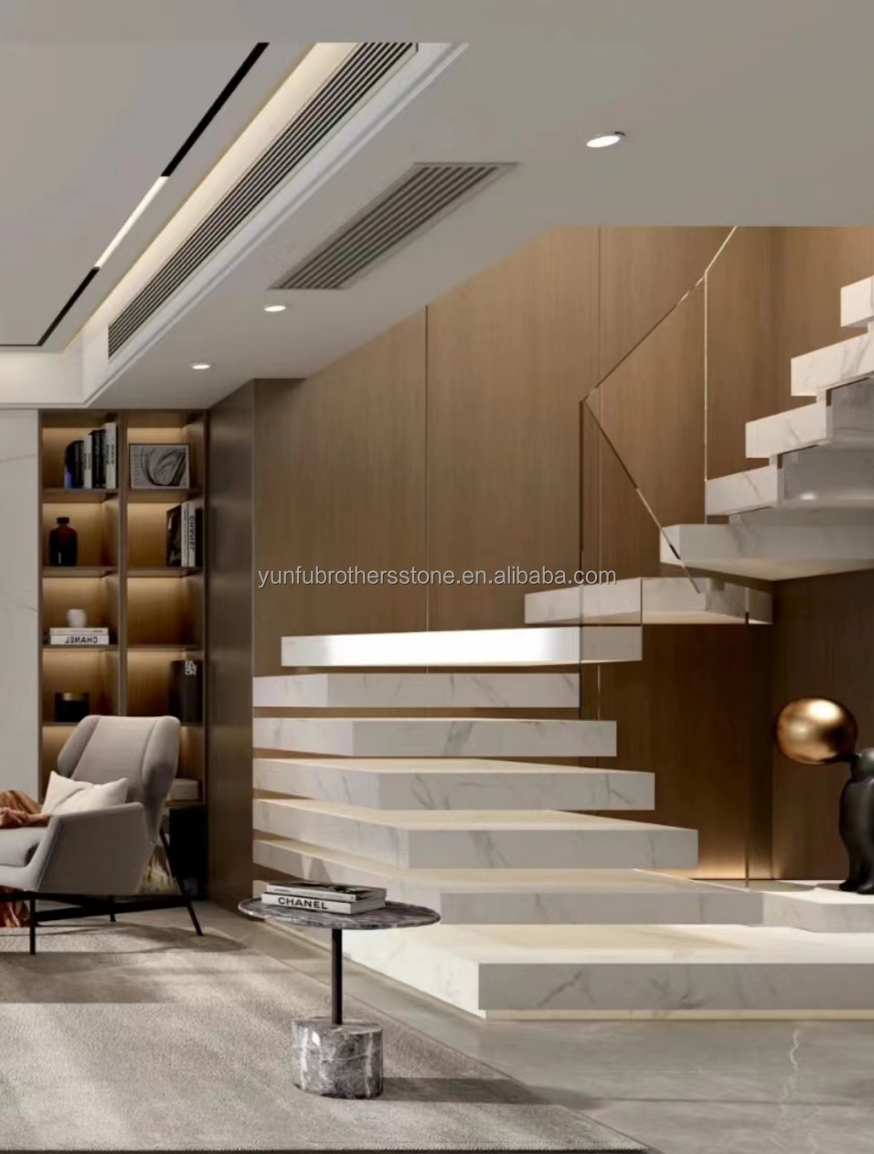 Customized Cut-to-Size Sintered Stone Stairs for Luxury Modern Design in Various Colors
