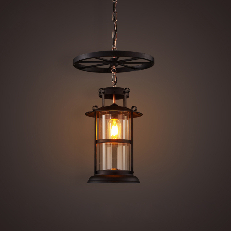 Retro Industrial Wind Wheel Chandelier Bar Table Coffee Restaurant Lantern Chandelier(WH-VP-208)