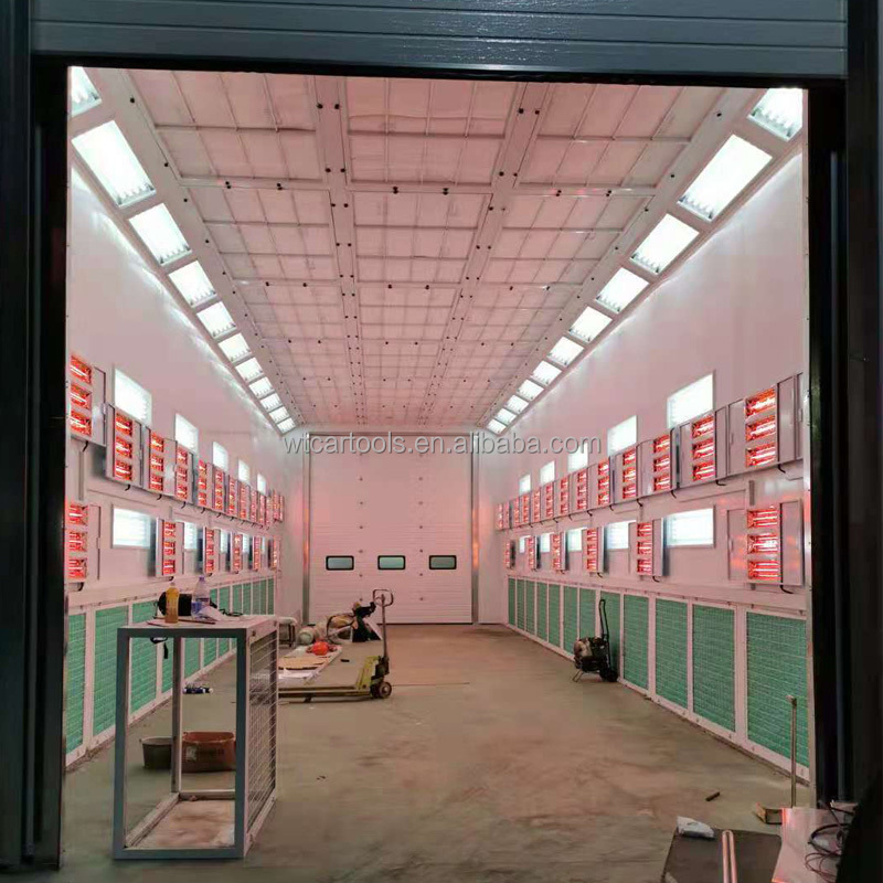 39KW CE Approved Industrial Spray Booth Oven for Bus Truck Painting Room 15000mm